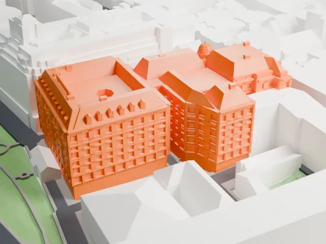 Savoy Hotel model, East view