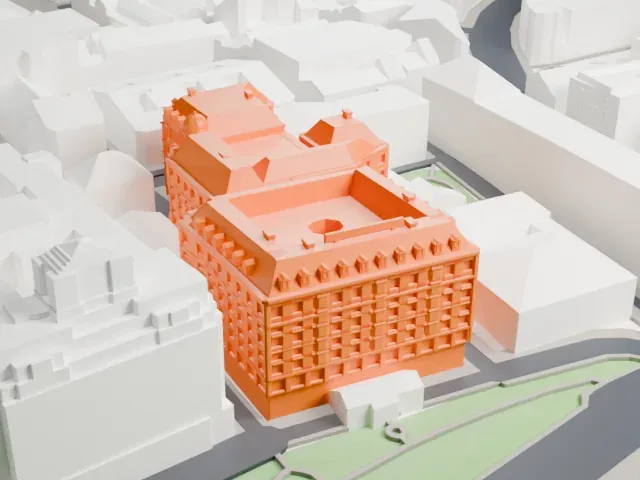 Savoy Hotel model, South view