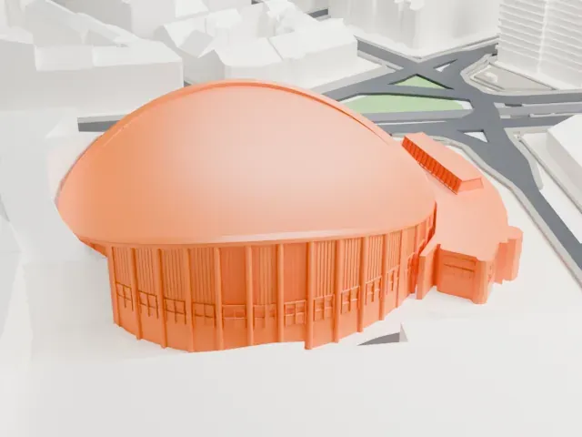 Scandinavium model, East view