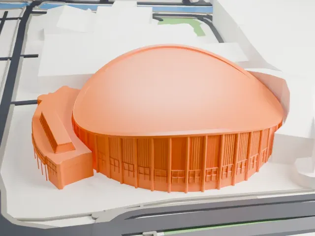 Scandinavium model, West view
