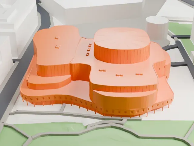 Düsseldorfer Schauspielhaus model, North view