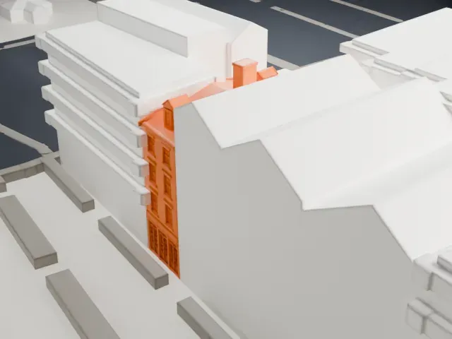 Schermerhorn Row Block model, North view