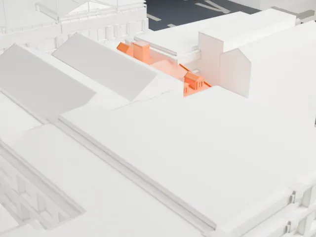 Schermerhorn Row Block model, West view