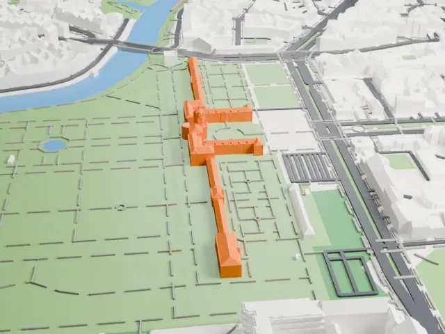Charlottenburg Palace model, West view