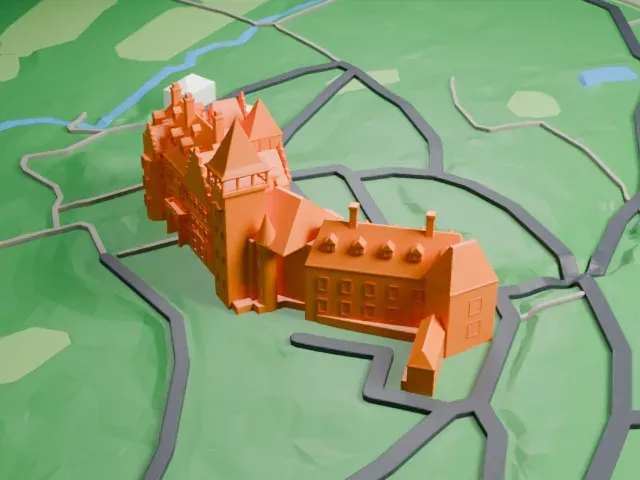 Schlosshotel Kronberg model, East view