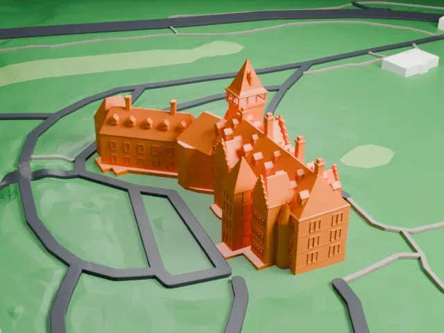 Schlosshotel Kronberg model, West view