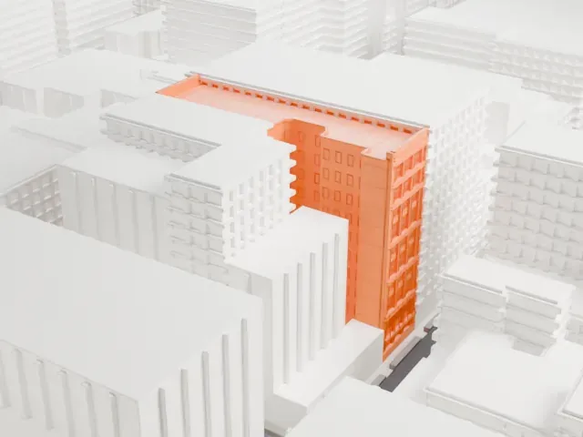 Scholastic Building model, North view