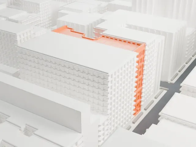 Scholastic Building model, South view