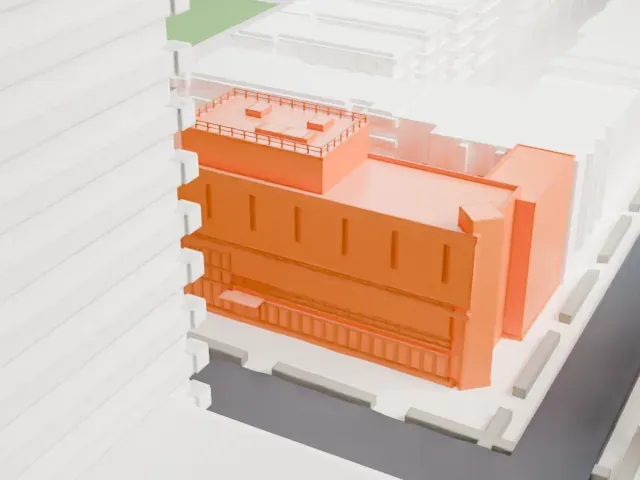 Schomburg Center for Research in Black Culture model, East view