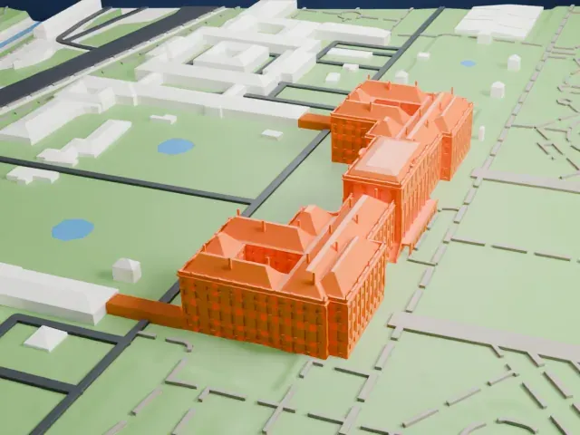 Schönbrunn Palace model, West view