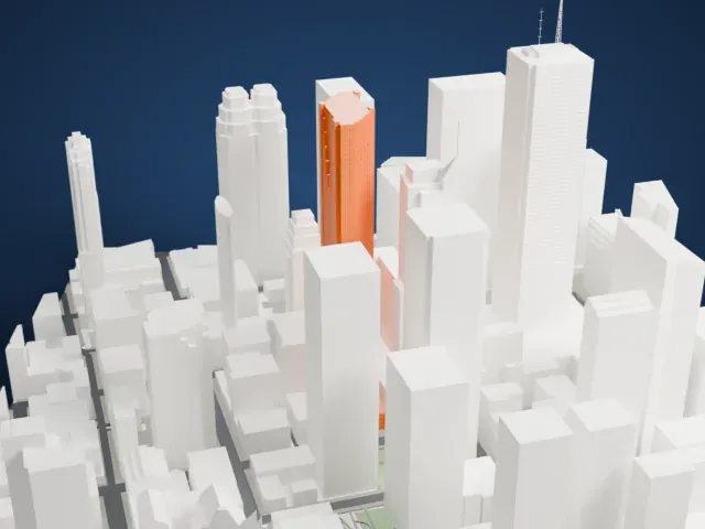 Scotia Plaza model, North view
