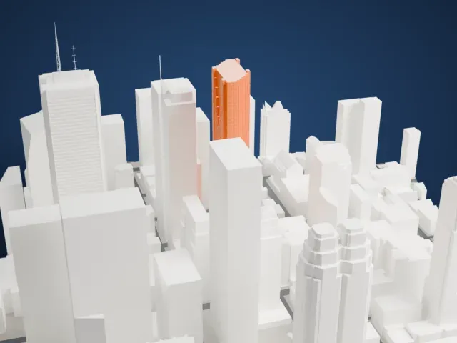 Scotia Plaza model, South view