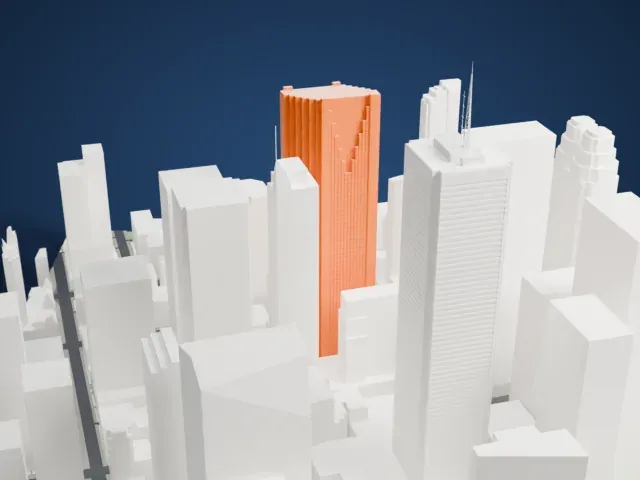 Scotia Plaza model, West view