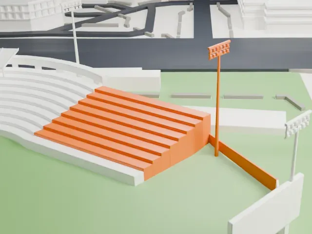 Scottsdale Stadium model, East view