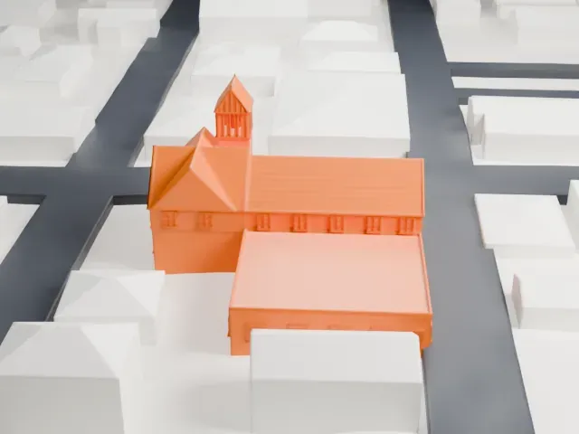 Sea Cliff Firehouse model, East view