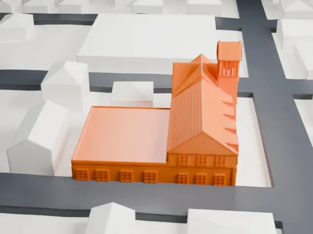 Sea Cliff Firehouse model, North view