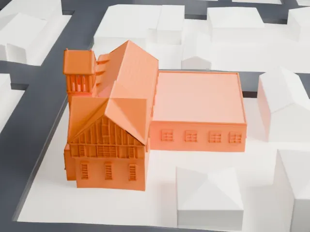 Sea Cliff Firehouse model, South view