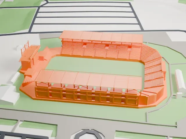 SeatGeek Stadium model, East view