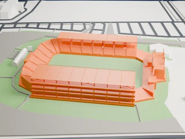SeatGeek Stadium model, West view