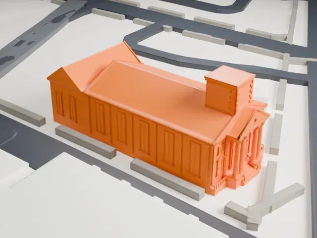 Second Reformed Dutch Church model, East view