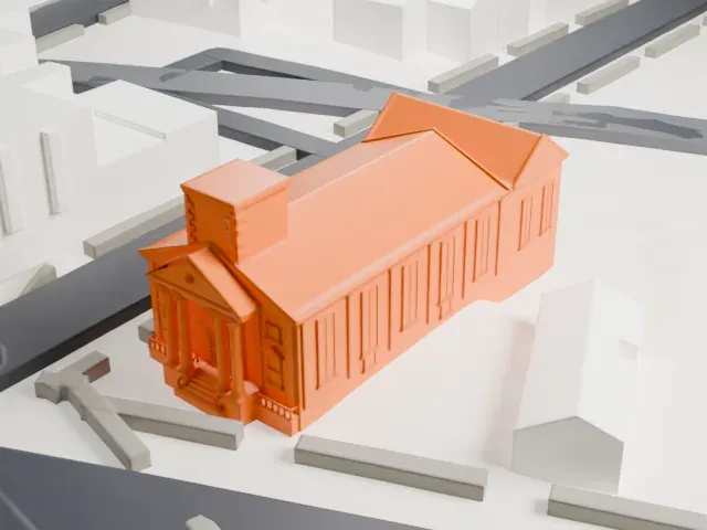 Second Reformed Dutch Church model, North view