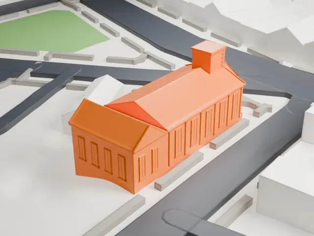 Second Reformed Dutch Church model, South view