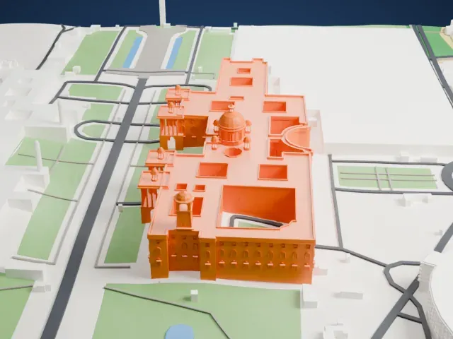 Secretariat Building, New Delhi model, East view