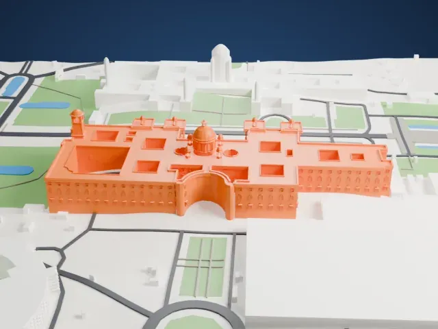 Secretariat Building, New Delhi model, North view
