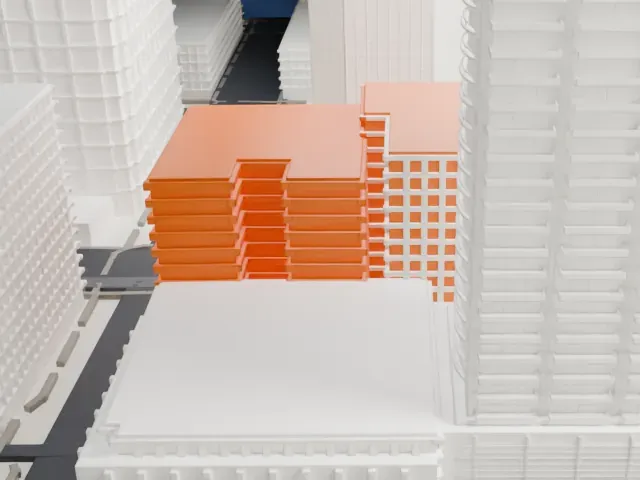 Security Building model, West view