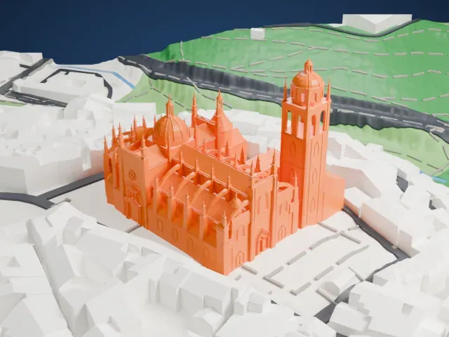 Segovia Cathedral model, North view