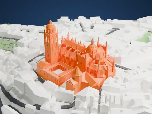 Segovia Cathedral model, South view
