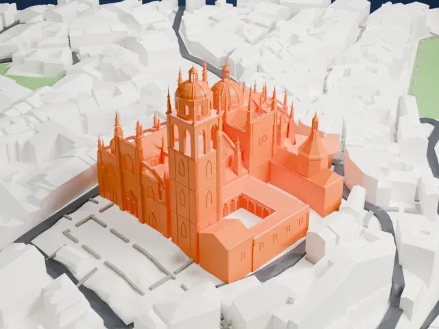 Segovia Cathedral model, West view