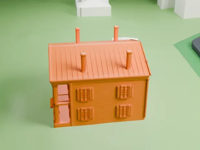 Seguine Mansion model, East view