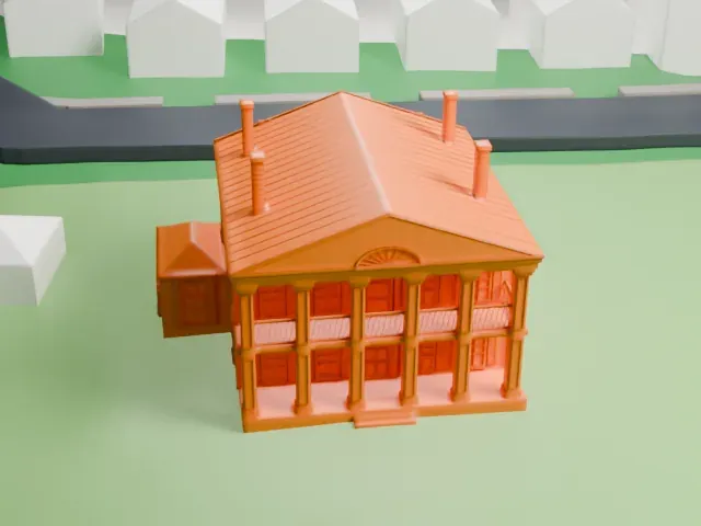 Seguine Mansion model, South view