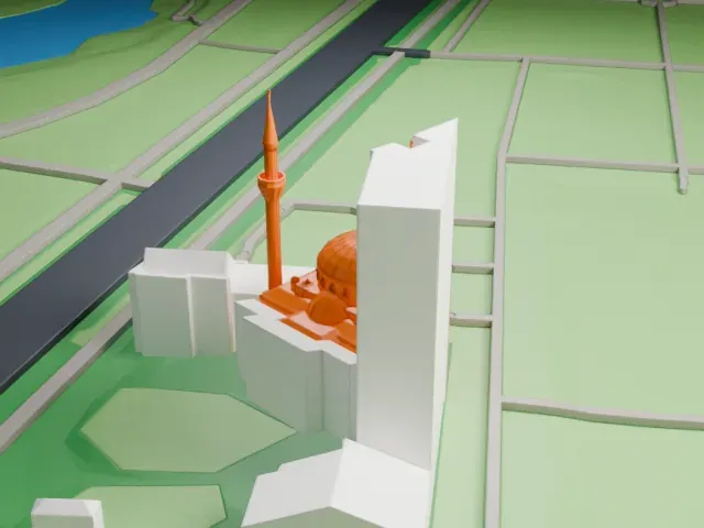 Şehitlik Mosque model, West view