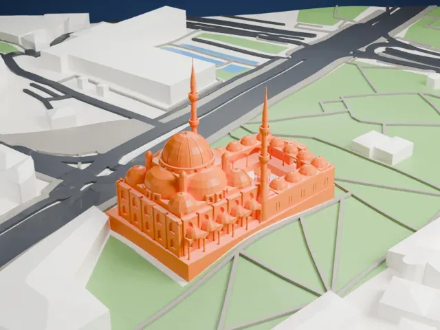 Şehzade Mosque model, East view