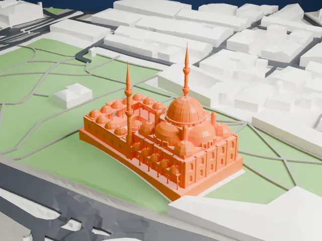 Şehzade Mosque model, South view