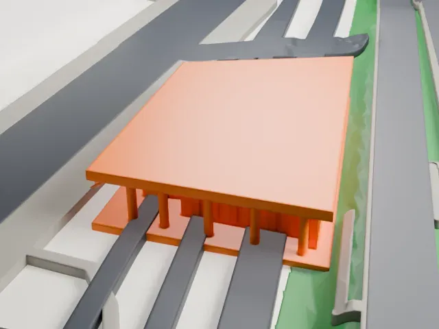 Sendagaya Station model, East view