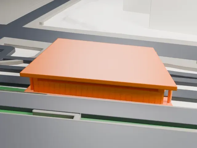 Sendagaya Station model, North view
