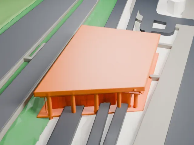 Sendagaya Station model, West view