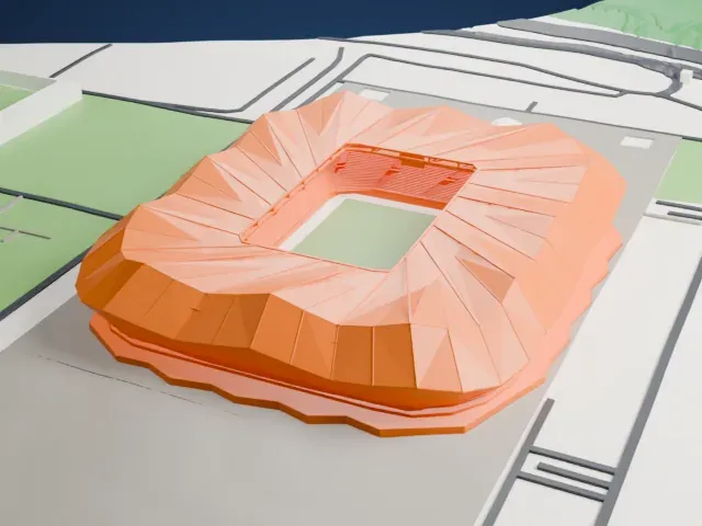 Şenol Güneş Sports Complex model, North view