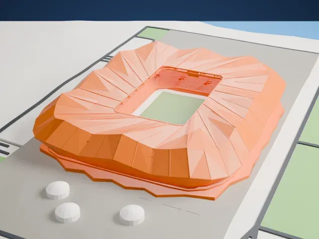 Şenol Güneş Sports Complex model, South view