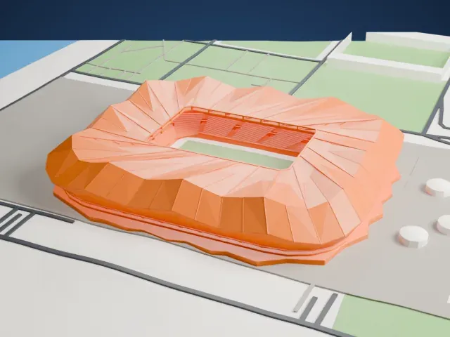 Şenol Güneş Sports Complex model, West view