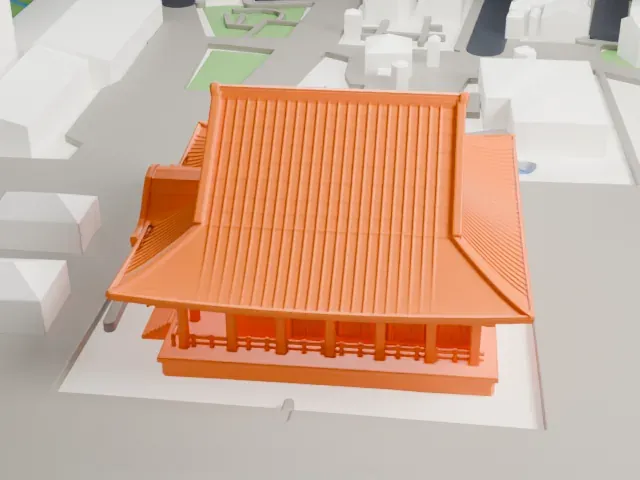 Sensō-ji model, East view