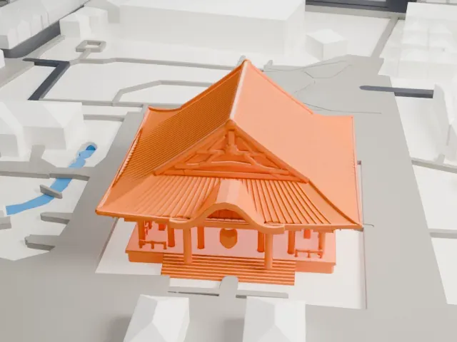 Sensō-ji model, South view