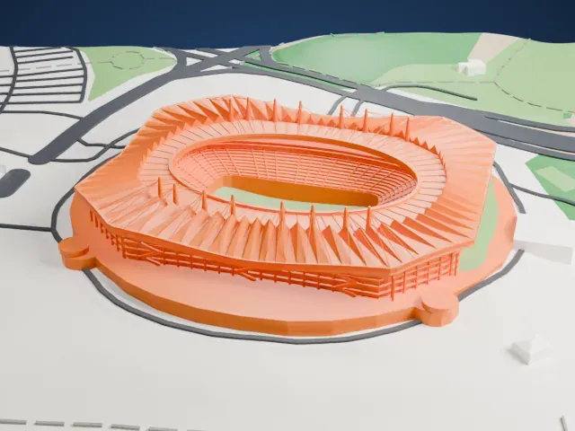 Seoul World Cup Stadium model, East view