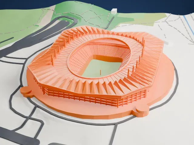 Seoul World Cup Stadium model, South view