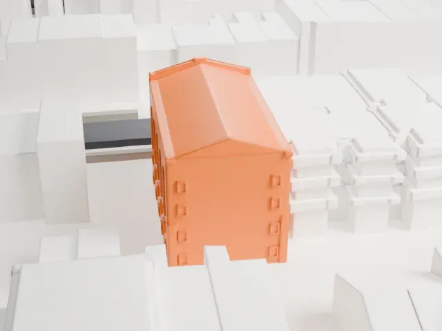 Shaari Zedek Synagogue model, North view