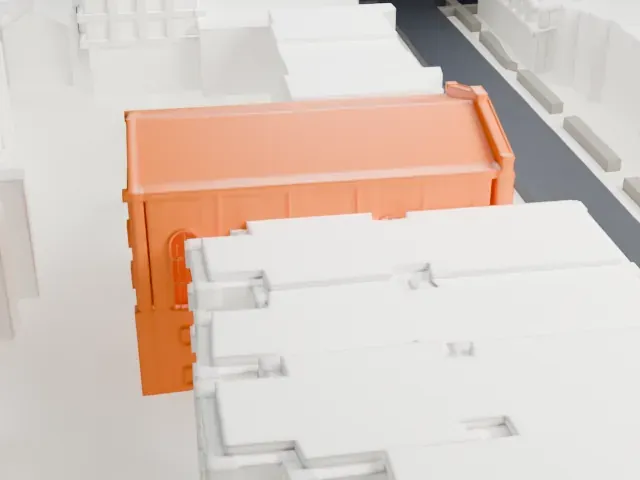 Shaari Zedek Synagogue model, West view