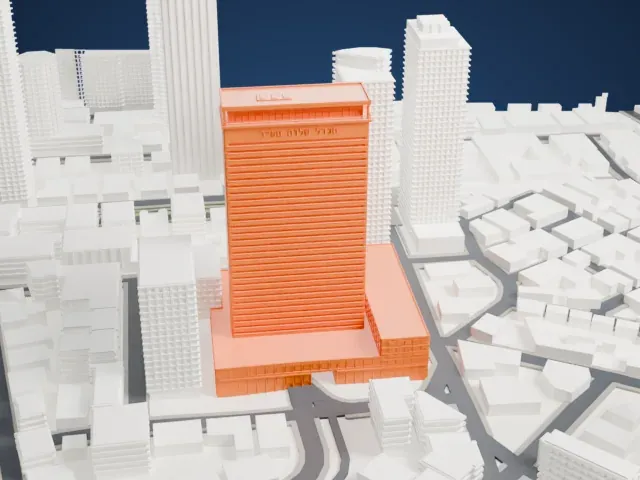 Shalom Meir Tower model, North view